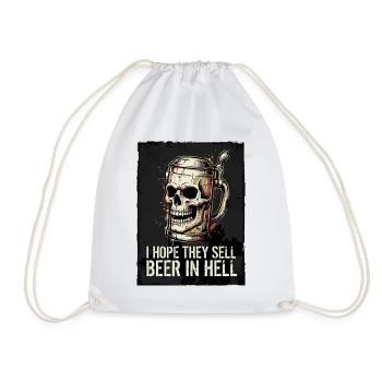 J’espère qu’ils vendront de la bière en enfer – Skull - Sac de sport léger - blanc - Devant