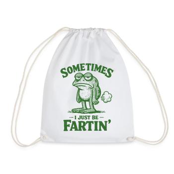 Sometimes I'm just a farting frog. - Drawstring Bag - white - Front
