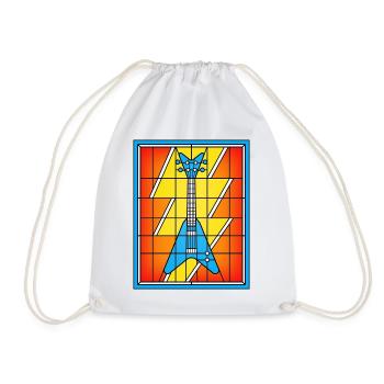 Buntglas-Blaue Gitarre - Turnbeutel - Weiß - Vorne