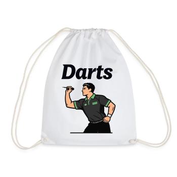 darts darts player - Drawstring Bag - white - Front