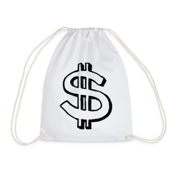 Dollar Sign – Illustration - Drawstring Bag - white - Front