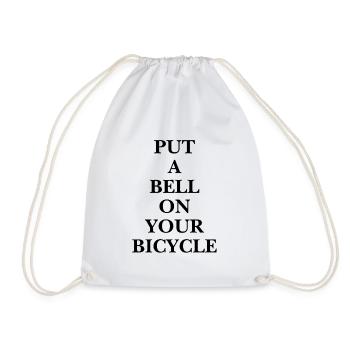 Put A Bell On Your Bicycle - Simple Typo State - Drawstring Bag - white - Front