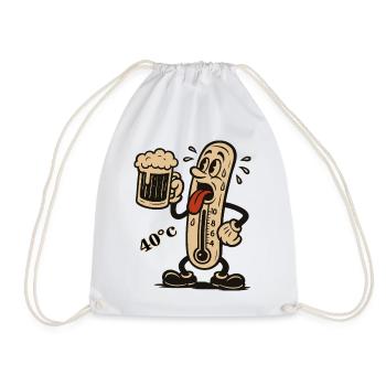 Boiling thermometer and beer - Drawstring Bag - white - Front