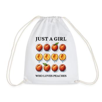 JUST A GIRL WHO LOVES PEACHES - Peach - Drawstring Bag - white - Front