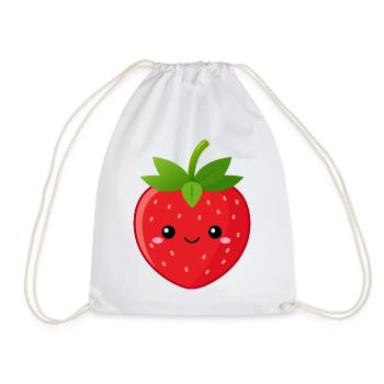 Fraise de Kawaii - Sac de sport léger - blanc - Devant