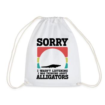 Alligator Silhouette Humor  - Turnbeutel - Weiß - Vorne