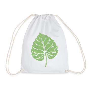 Taro Leaf - Drawstring Bag - white - Front
