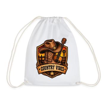 Country Vibes Western Sunset Shield - Turnbeutel - Weiß - Vorne
