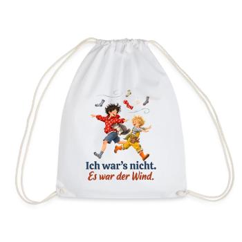 Ich war’s nicht. Es war der Wind. – Kindershirt - Turnbeutel - Weiß - Vorne