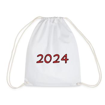 2024. HAPPY NEW YEAR. NEW YEAR'S EVE. NEW YEAR - Drawstring Bag - white - Front