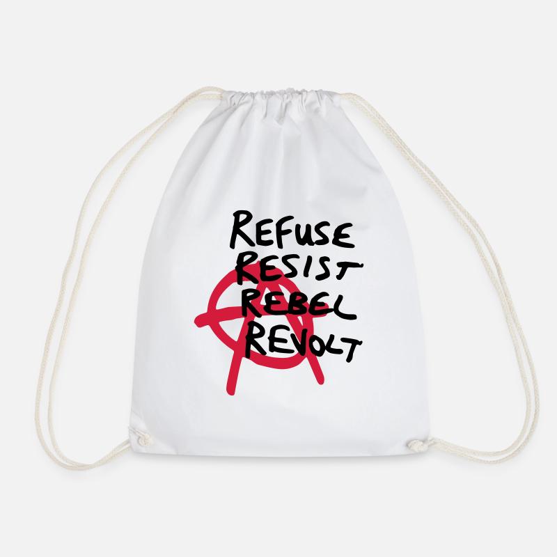 Chemise Anarchy - Refuser, Résister, Rebelle, Révolte! - Sac de sport léger - blanc