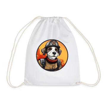 Feuerwehr Hund - Turnbeutel - Weiß - Vorne