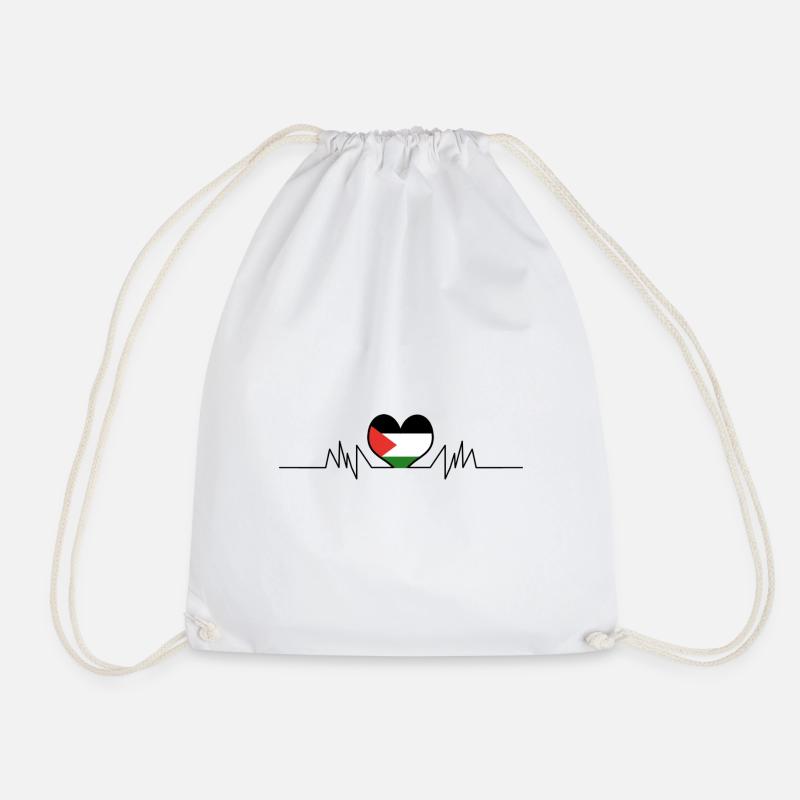 Palestine - Drawstring Bag - white