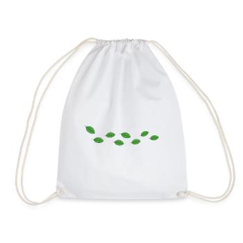 green leaves wind natural pattern - Drawstring Bag - white - Front