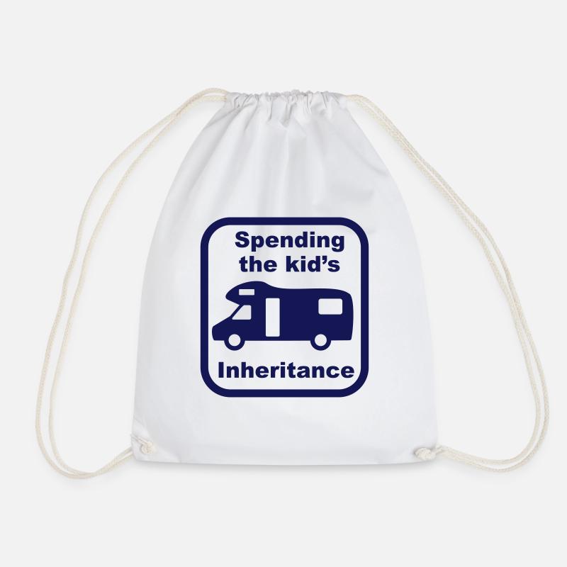 Motorhome - kid's inheritance - Drawstring Bag - white