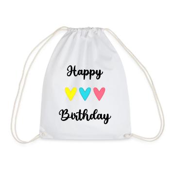 ALLES GUTE ZUM GEBURTSTAG!. ALLES GUTE ZUM GEBURTSTAG!. JAHRESTAG. - Turnbeutel - Weiß - Vorne