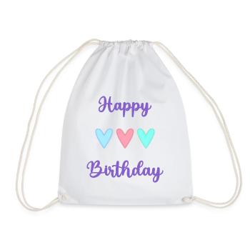 ALLES GUTE ZUM GEBURTSTAG!. ALLES GUTE ZUM GEBURTSTAG!. JAHRESTAG. - Turnbeutel - Weiß - Vorne