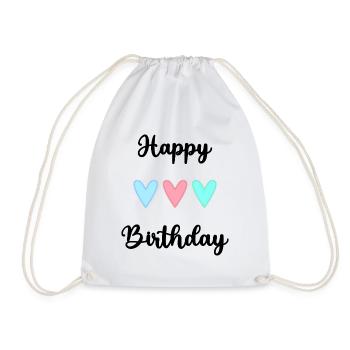 HAPPY BIRTHDAY. JOYEUX ANNIVERSAIRE. ANNIVERSAIRE. - Sac de sport léger - blanc - Devant