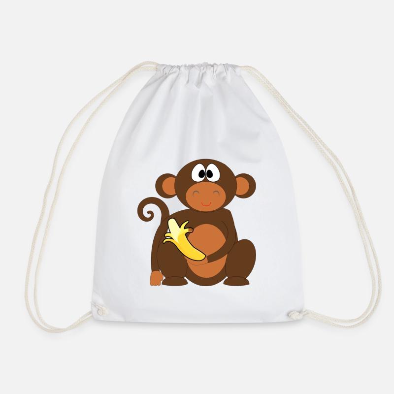 Ben with banana - Drawstring Bag - white