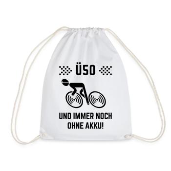 Ü50 Und Immer Noch Ohne Akku! (Fahrrad Rennrad B) - Turnbeutel - Weiß - Vorne