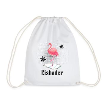 Eisbader-Flamingo Eisbad Winterschwimmer - Turnbeutel - Weiß - Vorne