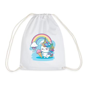 Rainbow unicorn for children - colorful and cheerful - Drawstring Bag - white - Front
