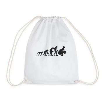Evolution of weight lifting - Drawstring Bag - white - Front