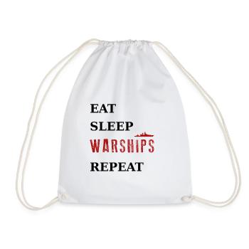 Eat Sleep Warships Repeat - Navire de guerre du monde - Sac de sport léger - blanc - Devant