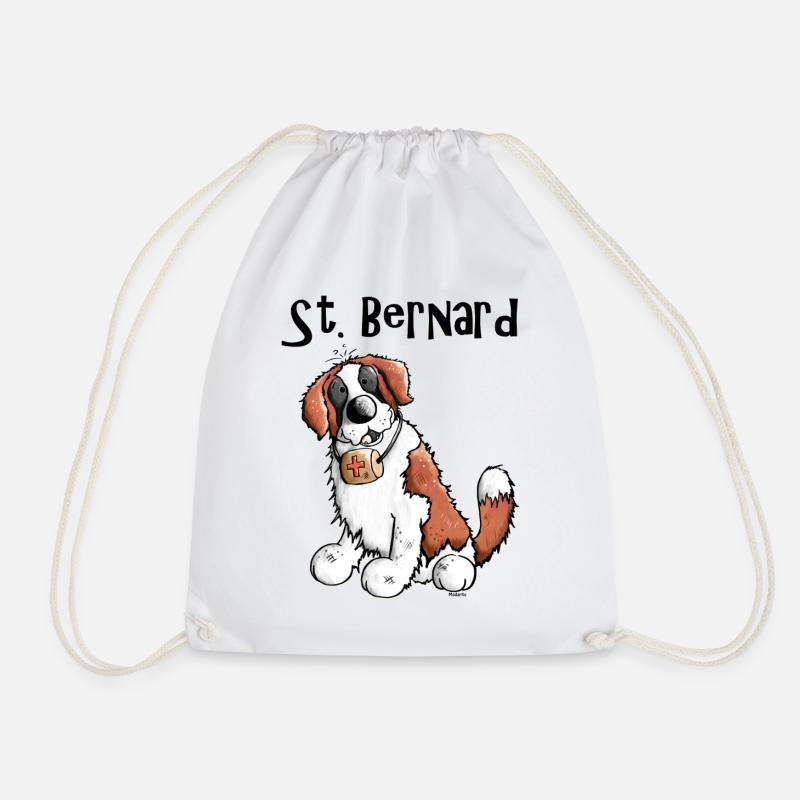 Drolliger Bernhardiner - Hund - Turnbeutel - Weiß