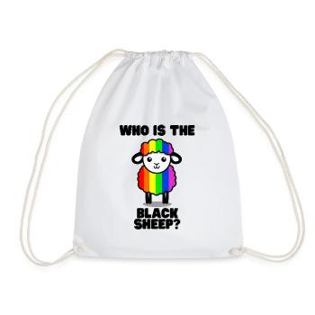 Who is the black sheep LGBTQ Pride - Drawstring Bag - white - Front