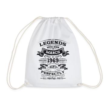 55e anniversaire Homme Legend March Né en 1969 - Sac de sport léger - blanc - Devant