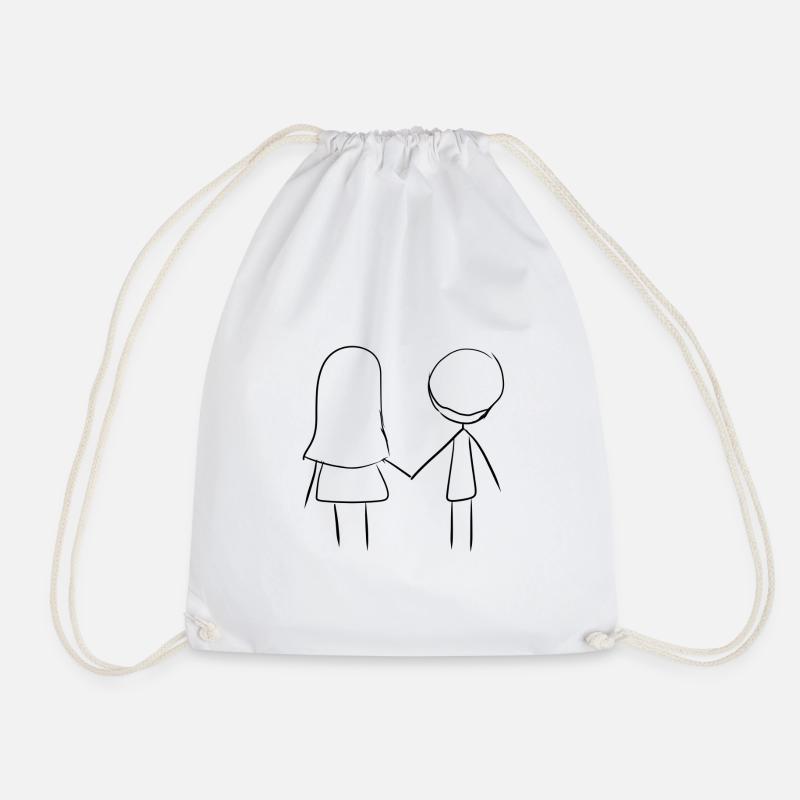dear Valentine's Day couple couples - Drawstring Bag - white