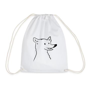 cartoon hund kopf symbol tier - Turnbeutel - Weiß - Vorne