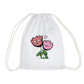 Flowers Friendship Plants Funny Friends - Drawstring Bag - white - Front