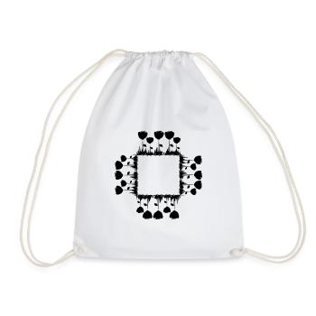 viereck quadrat blumen symbol - Turnbeutel - Weiß - Vorne