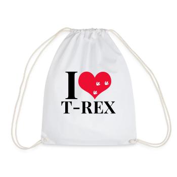 I love T Rex - Drawstring Bag - white - Front