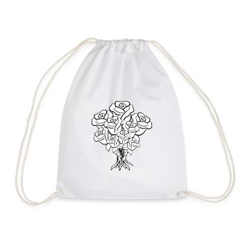 Bouquet Flowers Plant Symbol - Drawstring Bag - white - Front
