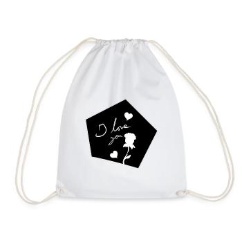 Je t’aime Symbole forme fleur - Sac de sport léger - blanc - Devant