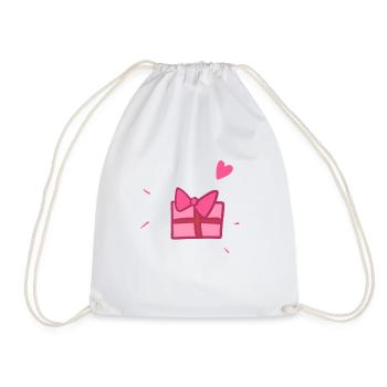 Gift Pink Symbol Christmas Heart - Drawstring Bag - white - Front