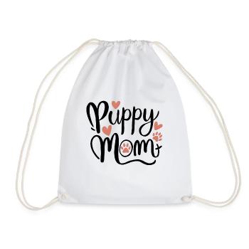 chiot chien - Sac de sport léger - blanc - Devant