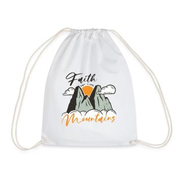 Faith can move Mountains, Matthew 17:20 - Drawstring Bag - white - Front