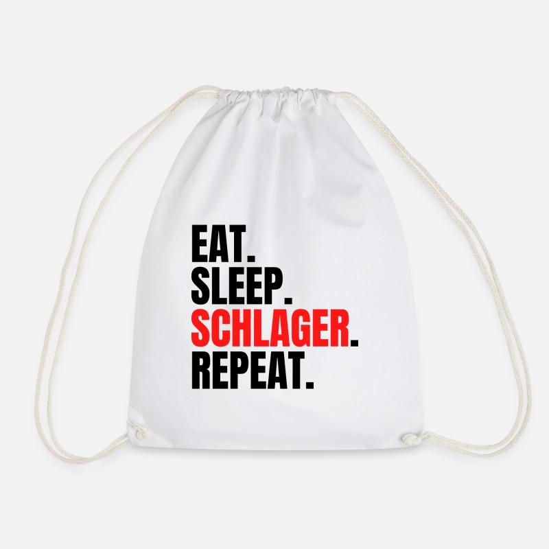 manger dormir schlager répéter - Sac de sport léger - blanc