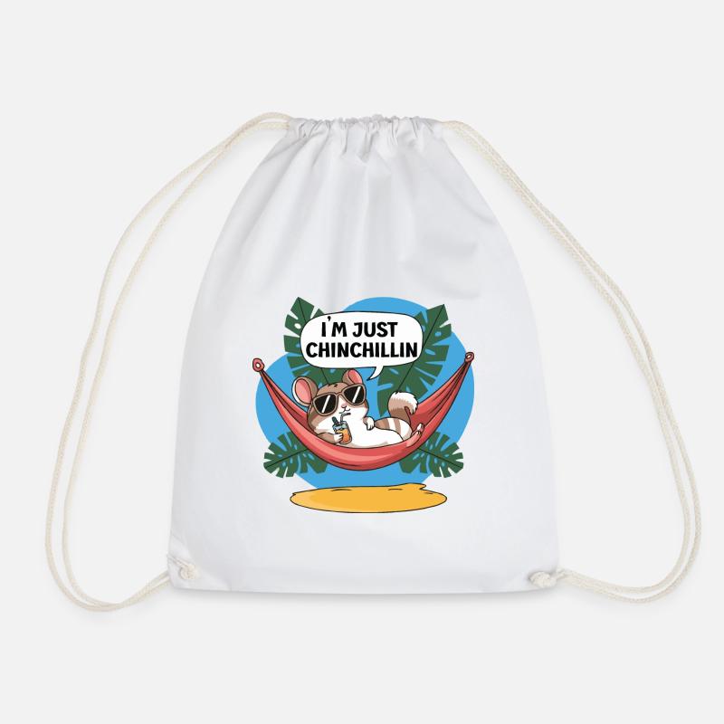 Chinchillin Relaxer - Drawstring Bag - white