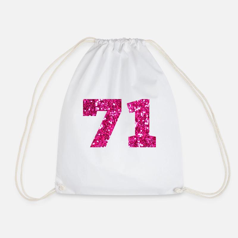 71 Pink Glitter - 71. Geburtstag - Turnbeutel - Weiß