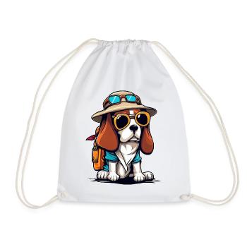 Beagle l’aventurier - Sac de sport léger - blanc - Devant