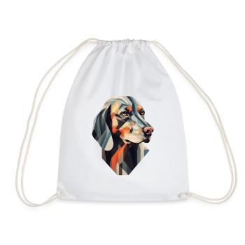 Dog - stylish, modern, abstract - dog art - Drawstring Bag - white - Front