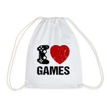J’adore Games Gaming Gamer - Sac de sport léger - blanc - Devant