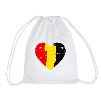 Belgien Herz Flagge - Turnbeutel - Weiß - Vorne