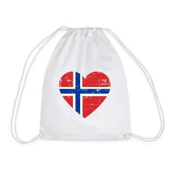 Drapeau du cœur de Norvège - Sac de sport léger - blanc - Devant