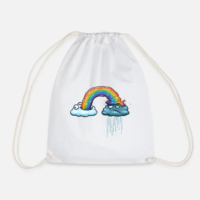 Regenbogen-Wolke - Turnbeutel - Weiß